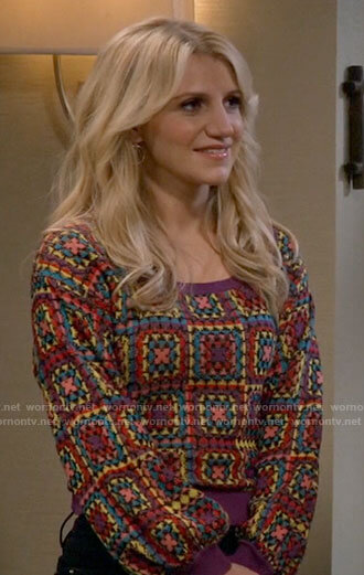 Gina's crochet sweater on B Positive
