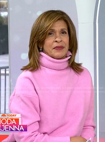 Hoda's pink turtleneck sweater on Today