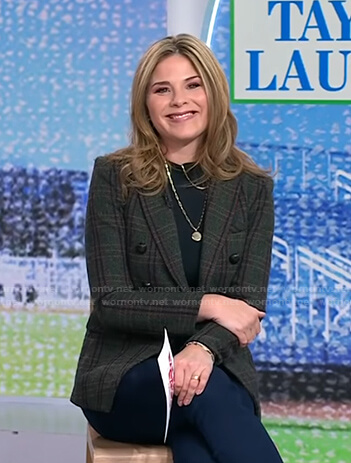 Jenna's green plaid double breasted blazer on Today