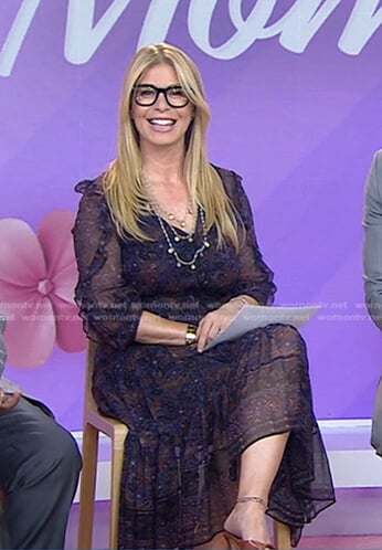 Jill's purple printed midi dress on Today