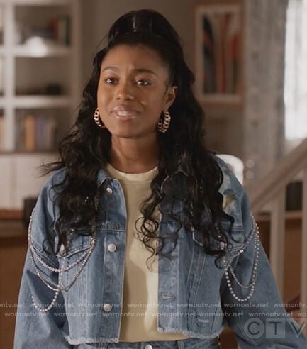 Jojo's denim jacket with chains on Queens