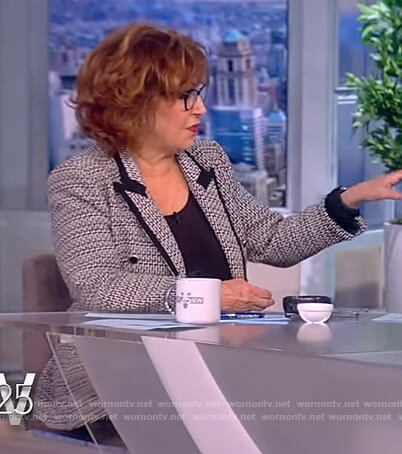 Joy's tweed double breasted blazer on The View