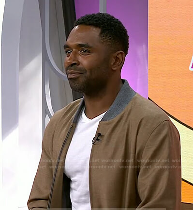 Justin's beige bomber jacket on Today