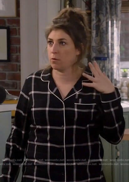 Kat's black plaid night shirt on Call Me Kat