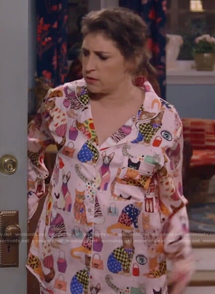 Kat's cat print pajamas on Call Me Kat