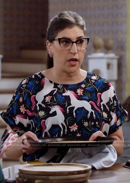 Kat's unicorn print top on Call Me Kat