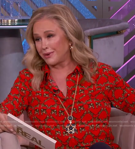 Kathy Hilton's red printed shirt on The Real