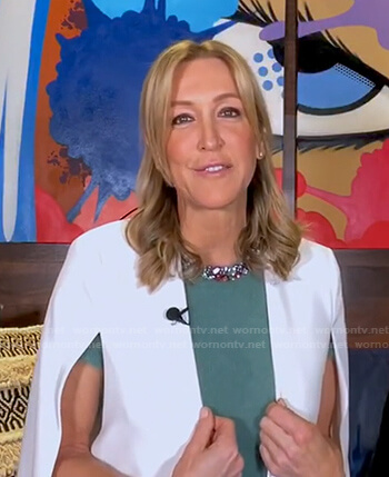 Lara's white cap jacket on Good Morning America