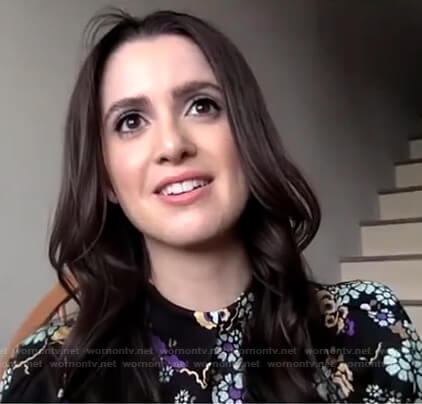 Laura Marano's black floral top or dress on Today