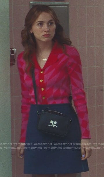 Lexi's pink and red checked cardigan on Euphoria