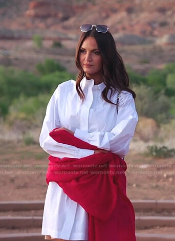 Lisa's white poplin shirtdress on The Real Housewives of Salt Lake City
