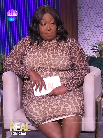 Loni's leopard print mesh dress on The Real
