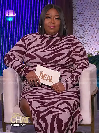 Loni's zebra print turtleneck dress on The Real