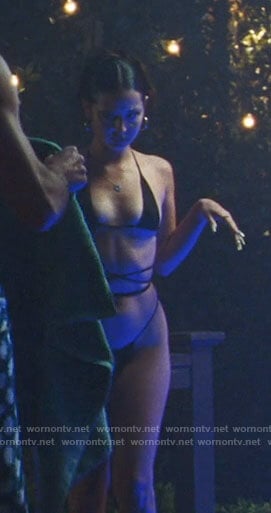 Maddy's black wrap bikini on Euphoria