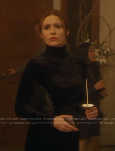 Nancy's black cutout velvet dress on Nancy Drew
