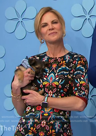 Natalie's floral print sheath dress on The Talk