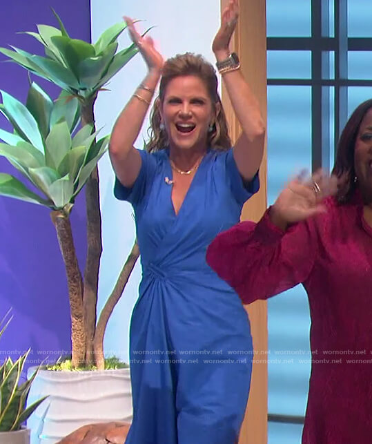 Natalie's blue wrap dress on The Talk