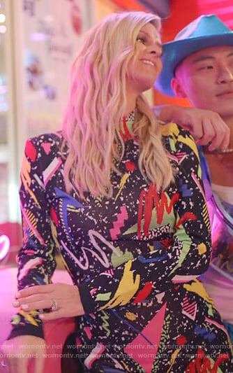 Nicky's black printed mini dress on Paris in Love
