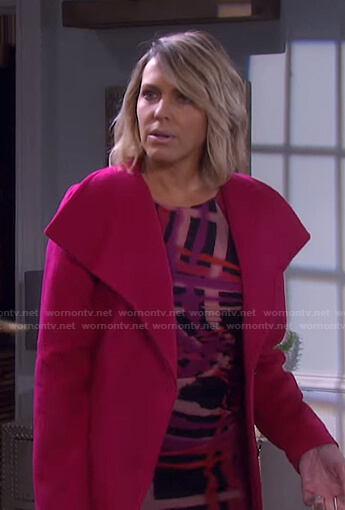Nicole's plaid ruched dress on Days of our Lives