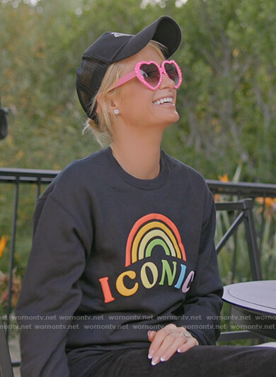 Paris's black rainbow Iconic sweatshirt on Paris in Love