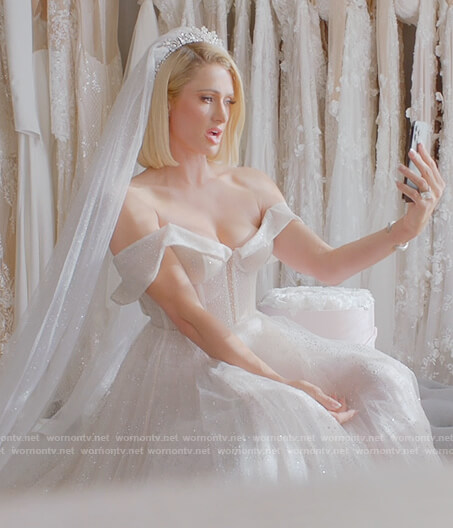 Paris's white wedding dress on Paris in Love
