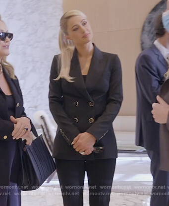 Paris's black double breasted blazer on Paris in Love