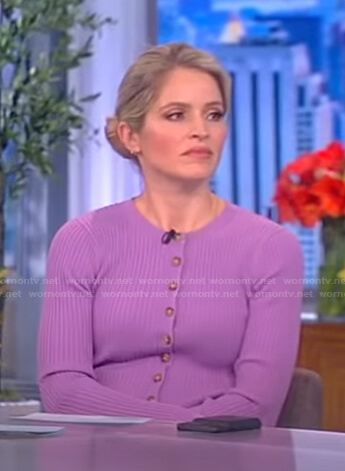 Sara's lilac ribbed dress on The View