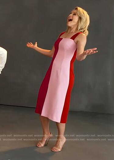 Sara's colorblock square neck dress on The View