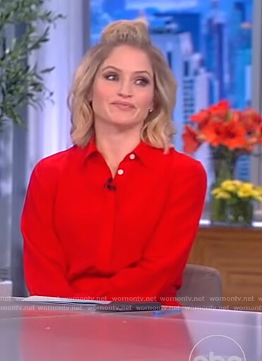 Sara's red mini shirtdress on The View