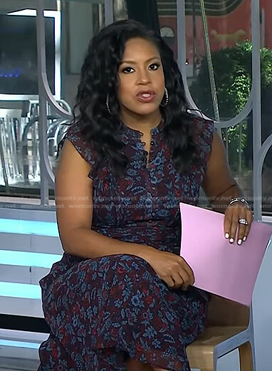 Sheinelle's purple floral midi dress on Today