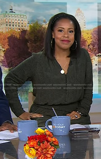 Sheinelle's green dotted mini dress on Today