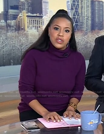 Sheinelle's purple turtleneck sweater on Today