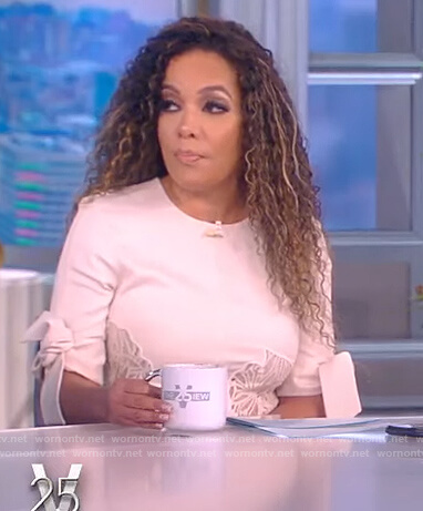 Sunny's white lace inset dress on The View