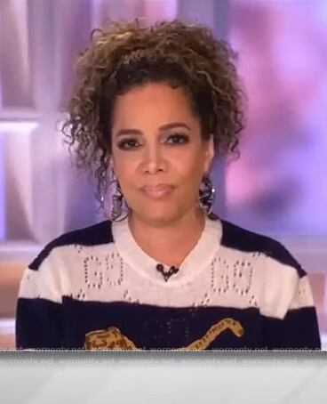 Sunny's striped tiger embroidered sweater on The View