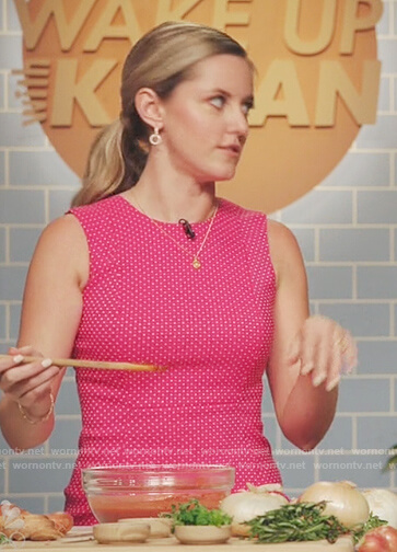 Tami's pink dotted sleeveless sheath on Kenan