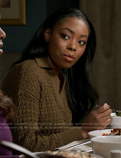 Vanessa's collared knit sweater on Chicago Med