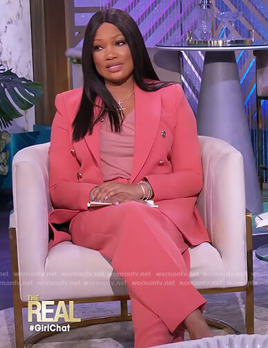 Garcelle's pink double breasted blazer on The Real