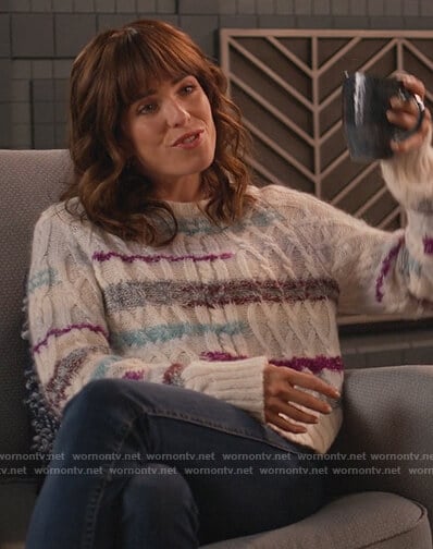 Marina's white stripe sweater on Home Economics