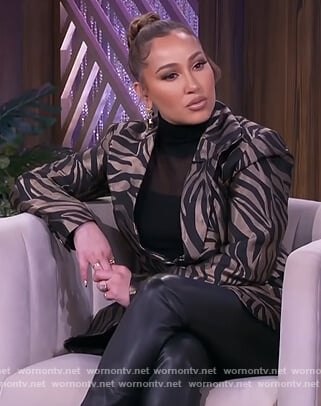 Adrienne's metallic zebra stripe blazer on The Real
