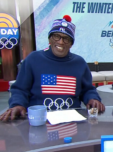 Al's navy American flag Olympic sweater on Today