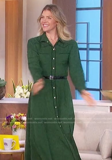 Amanda's green western shirtdress on The Talk