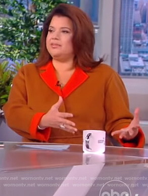 Ana's brown contrast jacket on The View