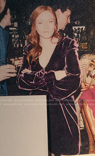 Anna's purple velvet dress on Inventing Anna