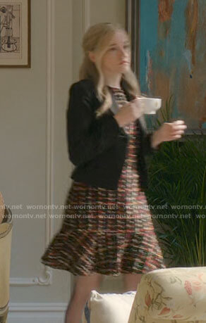 Anna's tweed ruffle hem mini dress on Inventing Anna