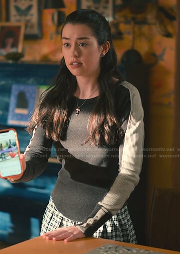 Annie's black colorblock sweater on Sweet Magnolias