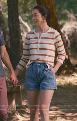 Annie's stripe henley top on Sweet Magnolias