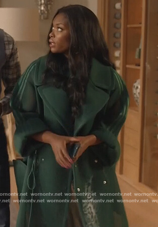 August's green trench dress on The Kings of Napa