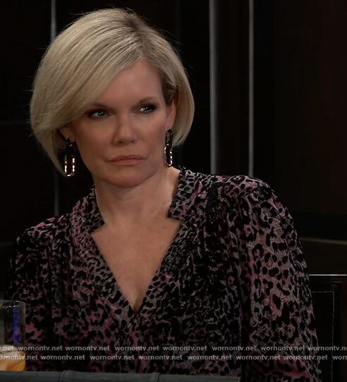 Ava's leopard print blouse on General Hospital