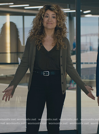 Bonnie's brown cardigan on Billions