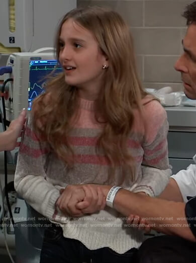 Charlotte's striped scalloped sweater on General Hospital
